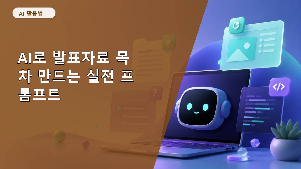AI로 발표자료 목차 만드는 실전 프롬프트