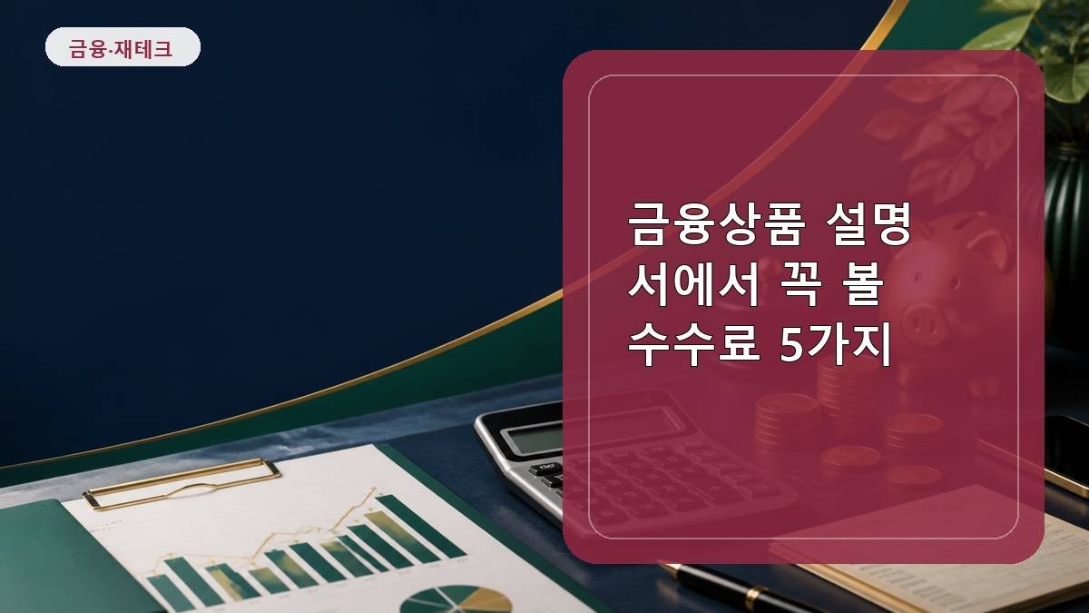 금융상품 설명서에서 꼭 볼 수수료 5가지
