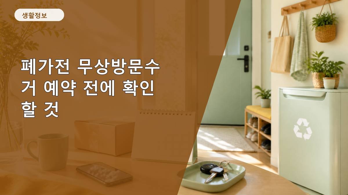 폐가전 무상방문수거 예약 전에 확인할 것