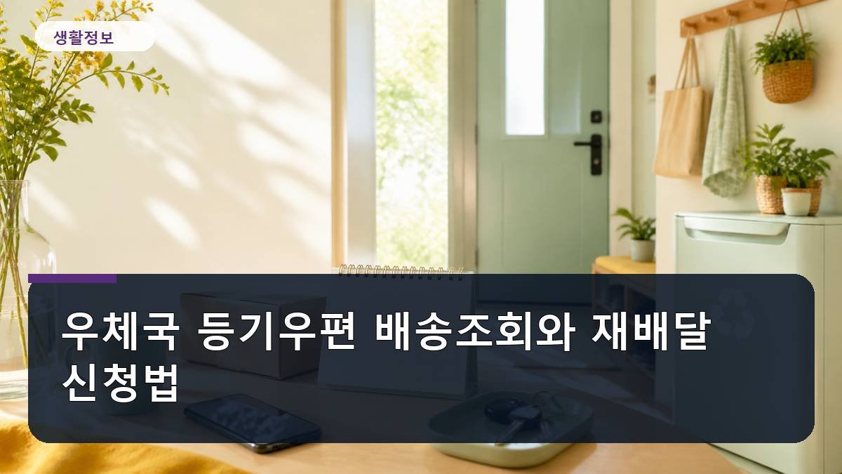 우체국 등기우편 배송조회와 재배달 신청법