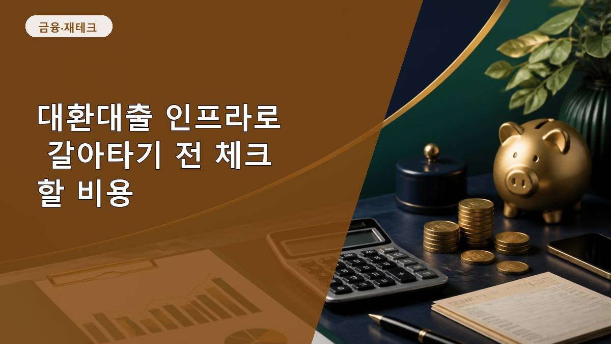 대환대출 인프라로 갈아타기 전 체크할 비용