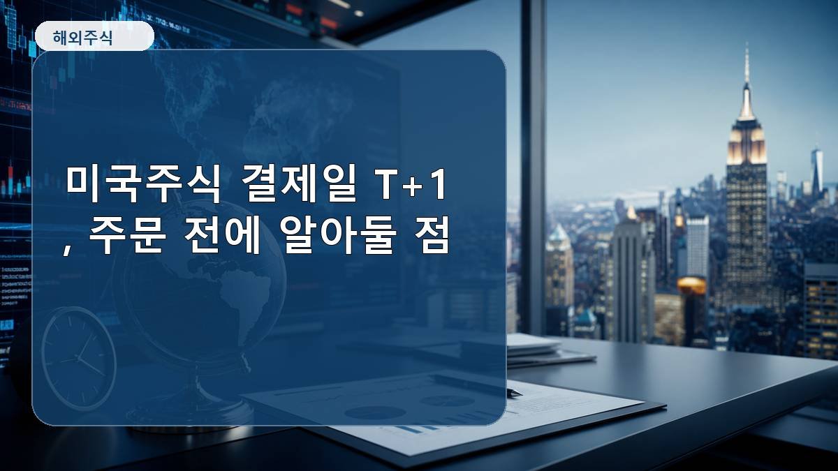 미국주식 결제일 T+1, 주문 전에 알아둘 점