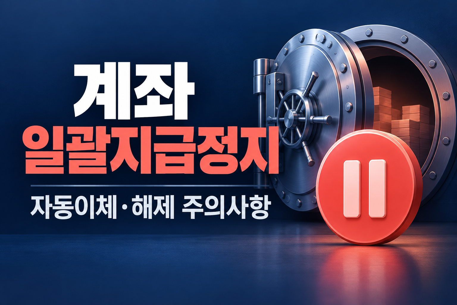 본인계좌 일괄지급정지 신청 방법: 자동이체·체크카드·해제까지