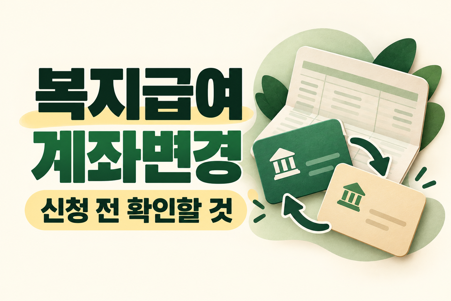 복지급여 계좌변경 신청: 이번 달 입금계좌까지 확인하는 순서